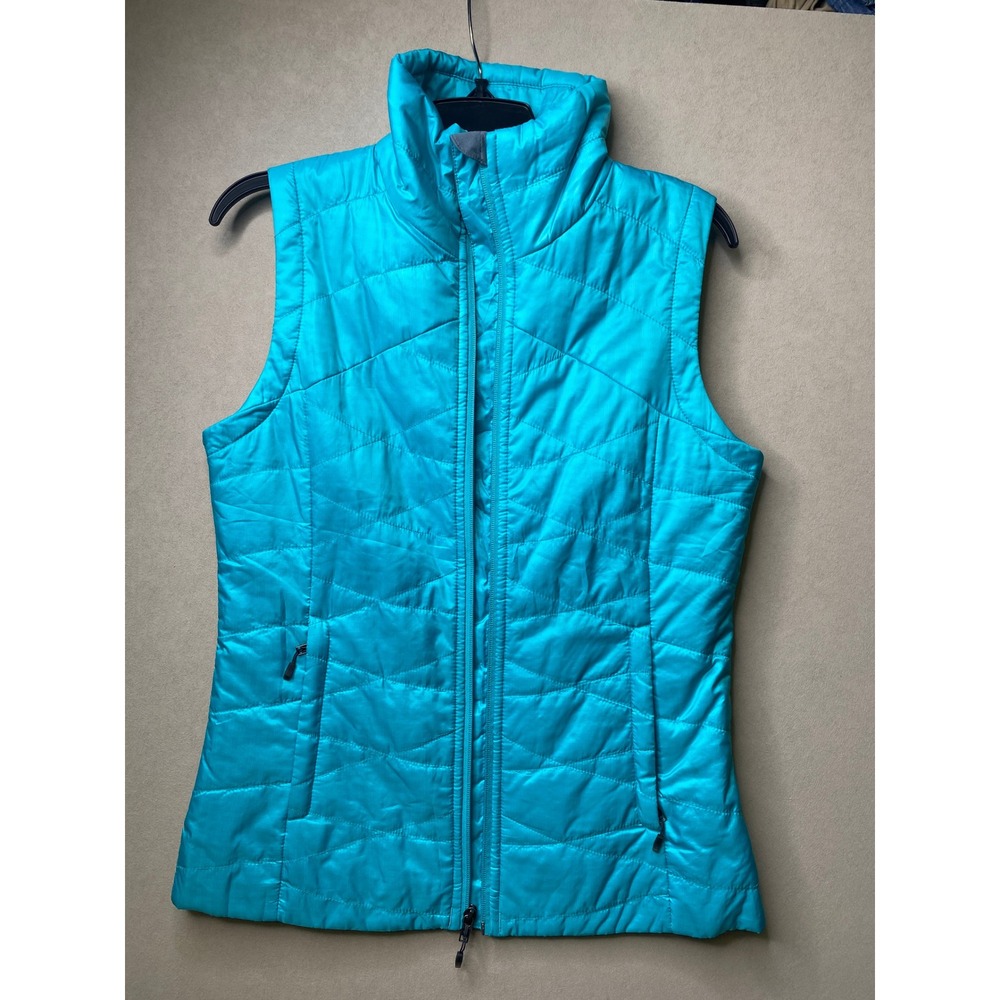 Columbia Omni-Heat Omni-Shield Puffer Vest Womens Small Turquoise Blue Quilted